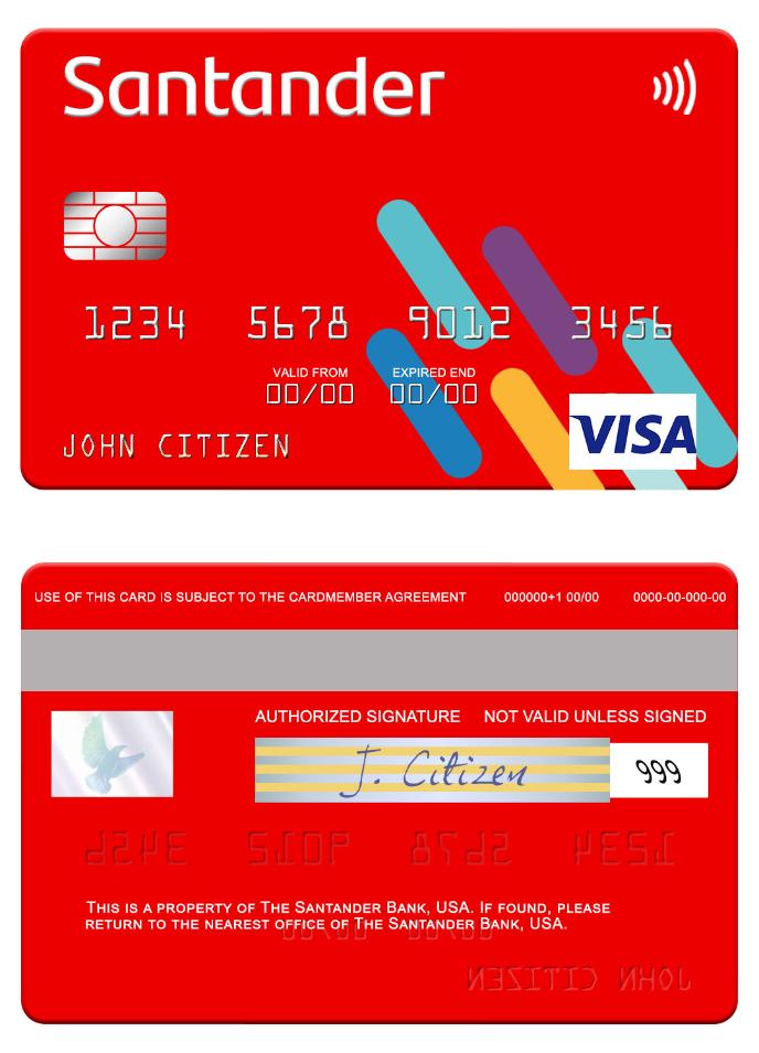 USA Santander Bank visa card